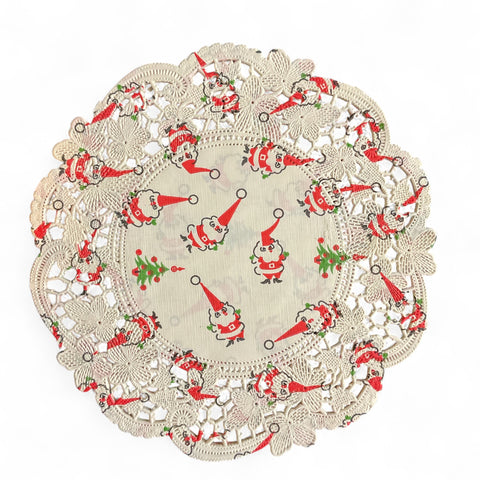 Vintage Santa Claus Paper Christmas Doilies 6 Inch Hallmark