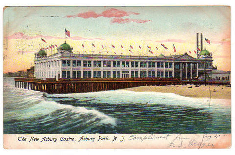 Vintage New Jersey Postcard The New Asbury Casino, Asbury Park 1906 - Avid Vintage
