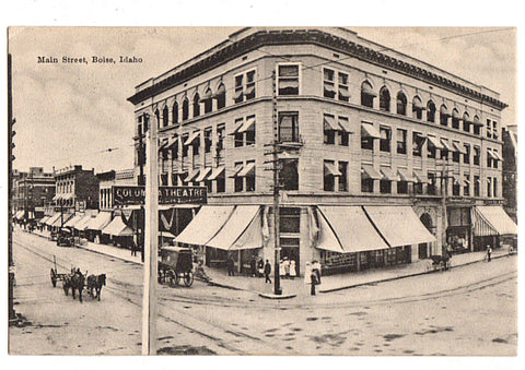 Antique 1910s Boise Idaho Main Street Town View Postcard Horse Drawn Wagon - Avid Vintage