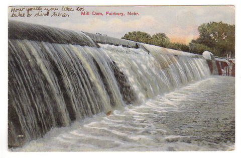 Vintage Fairbury Nebraska Mill Dam Postcard 1900s Town View - Avid Vintage