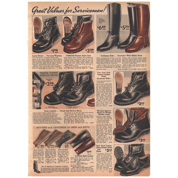 Mens vintage top work boots