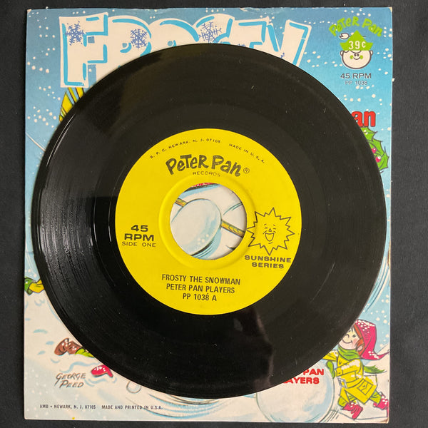 Frosty the Snowman Vintage 1960s Vintage Childrens Christmas Peter Pan Record 45 RPM