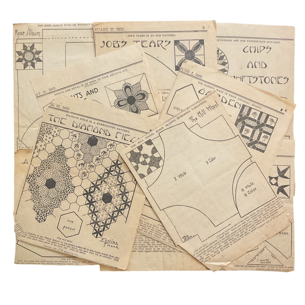 Vintage Kansas City Star Quilt Patterns 10 Original 1930s Newspaper Clippings