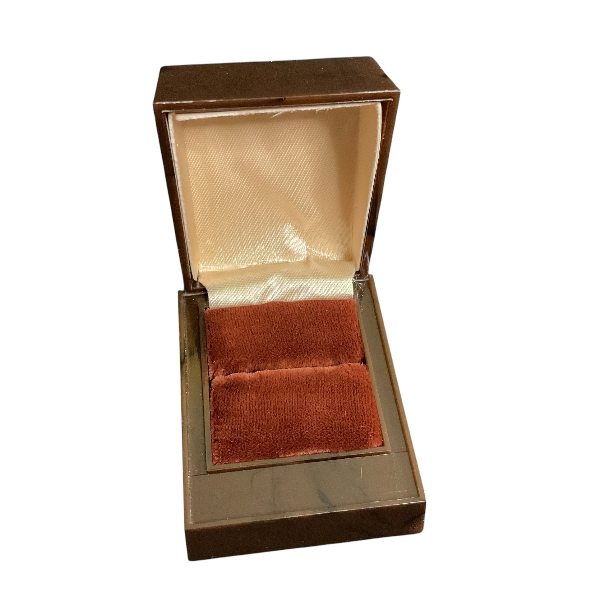 Vintage Alsten Celluloid Engagement Ring Display Box Brown - Avid Vintage