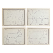 4 Vintage Children’s Sewing Cards Elephant Camel A. Flanagan Company