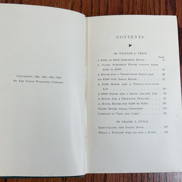 Model Houses for Little Money 1904 Hardcover Book William Price
