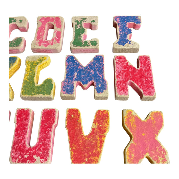 Thick Cardboard Vintage Letters Numbers and Animals Toys Game Pieces
