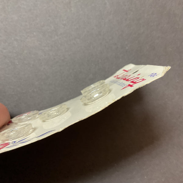 Vintage Lansing Clear Buttons 5 on Original Card