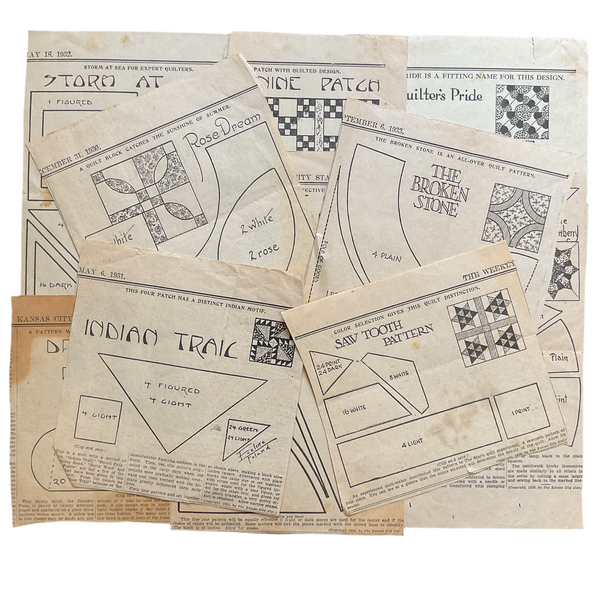 10 Original Vintage 1930s Kansas City Star Newspaper Quilt Patterns
