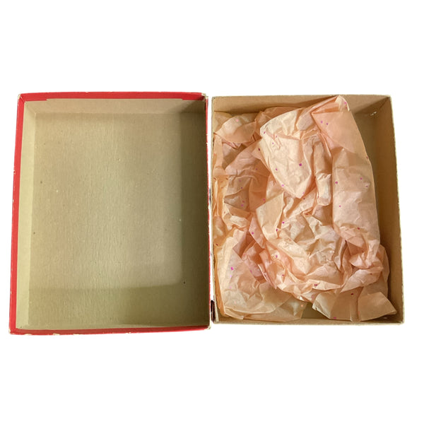 Vintage Christmas Card Box Lit Candles Red Poinsettias