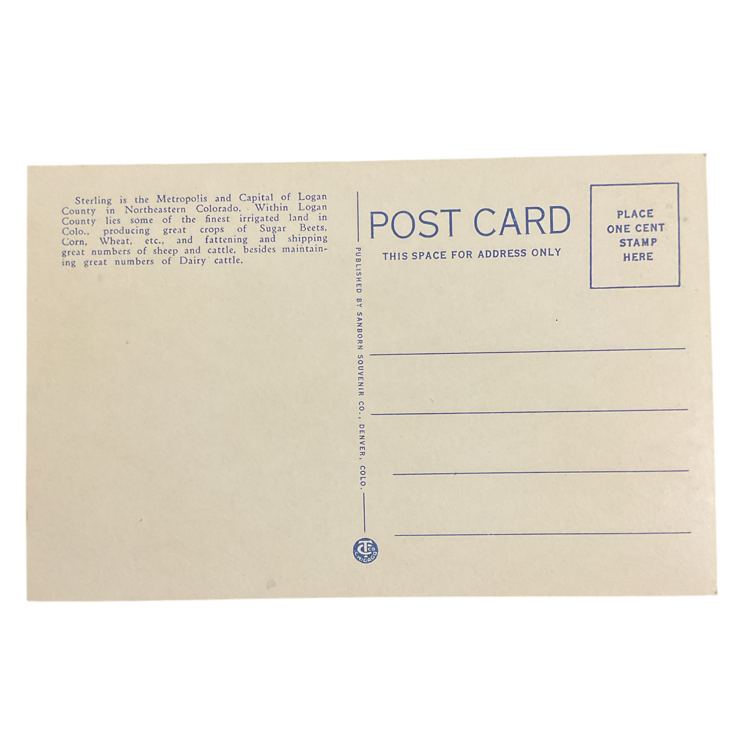 Vintage Postcard Sterling Colorado Logan County Court House