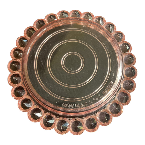 Vintage Plastic Drink Coasters Rainbow Colors Faceted Border