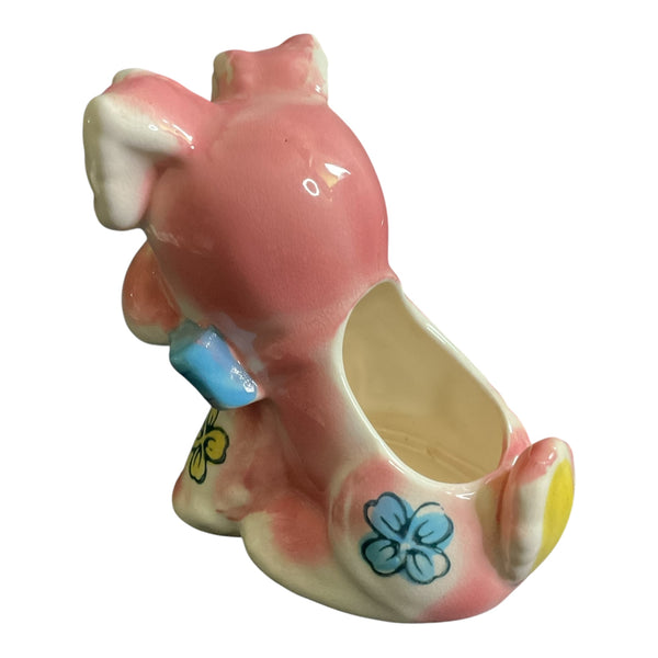 Vintage Pink Flower Puppy Dog Ceramic Planter Marilyn Exclusive