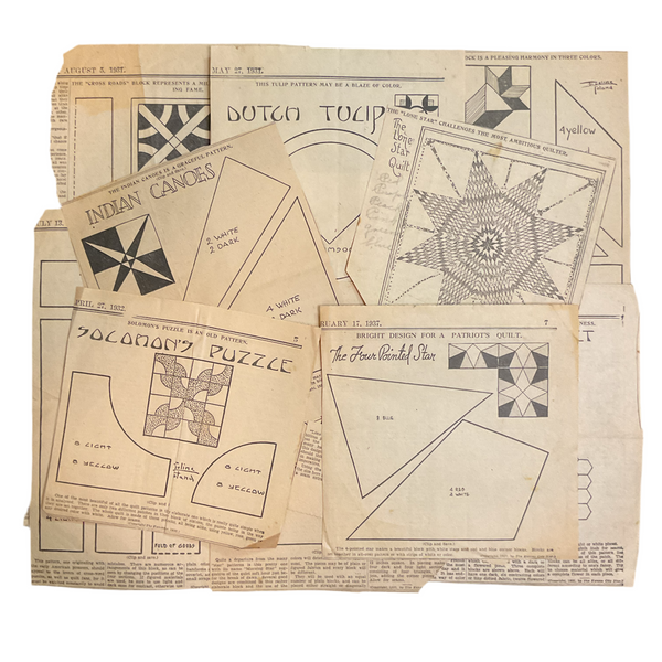 10 Vintage Kansas City Star Quilt Patterns Original 1930s Newspaper Clippings