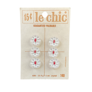 Vintage Le Chic Clear Crystal Buttons 9/16 on Card 5588 Germany - Avid Vintage