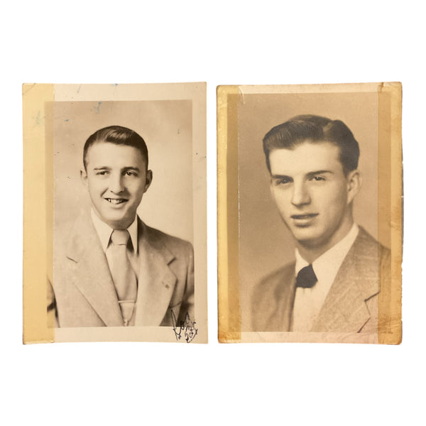 Vintage 1950s High School Senior Portrait Photos Handsome Young Men