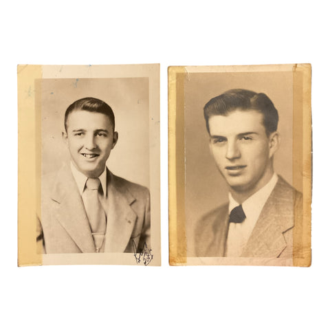 Vintage 1950s High School Senior Portrait Photos Handsome Young Men
