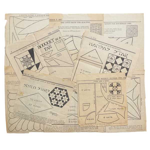 10 Vintage Kansas City Star Newspaper Clippings 1930s Quilt Patterns