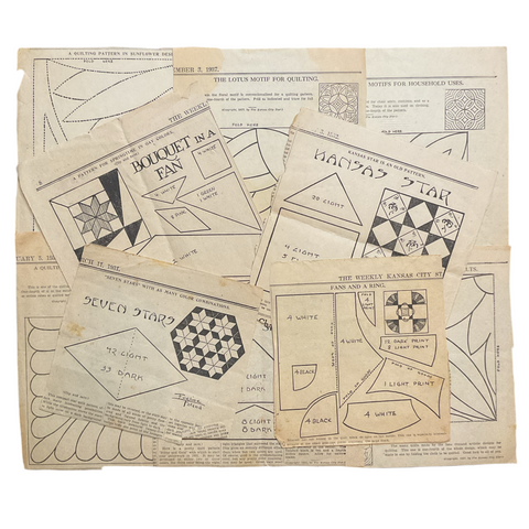 10 Vintage Kansas City Star Newspaper Clippings 1930s Quilt Patterns