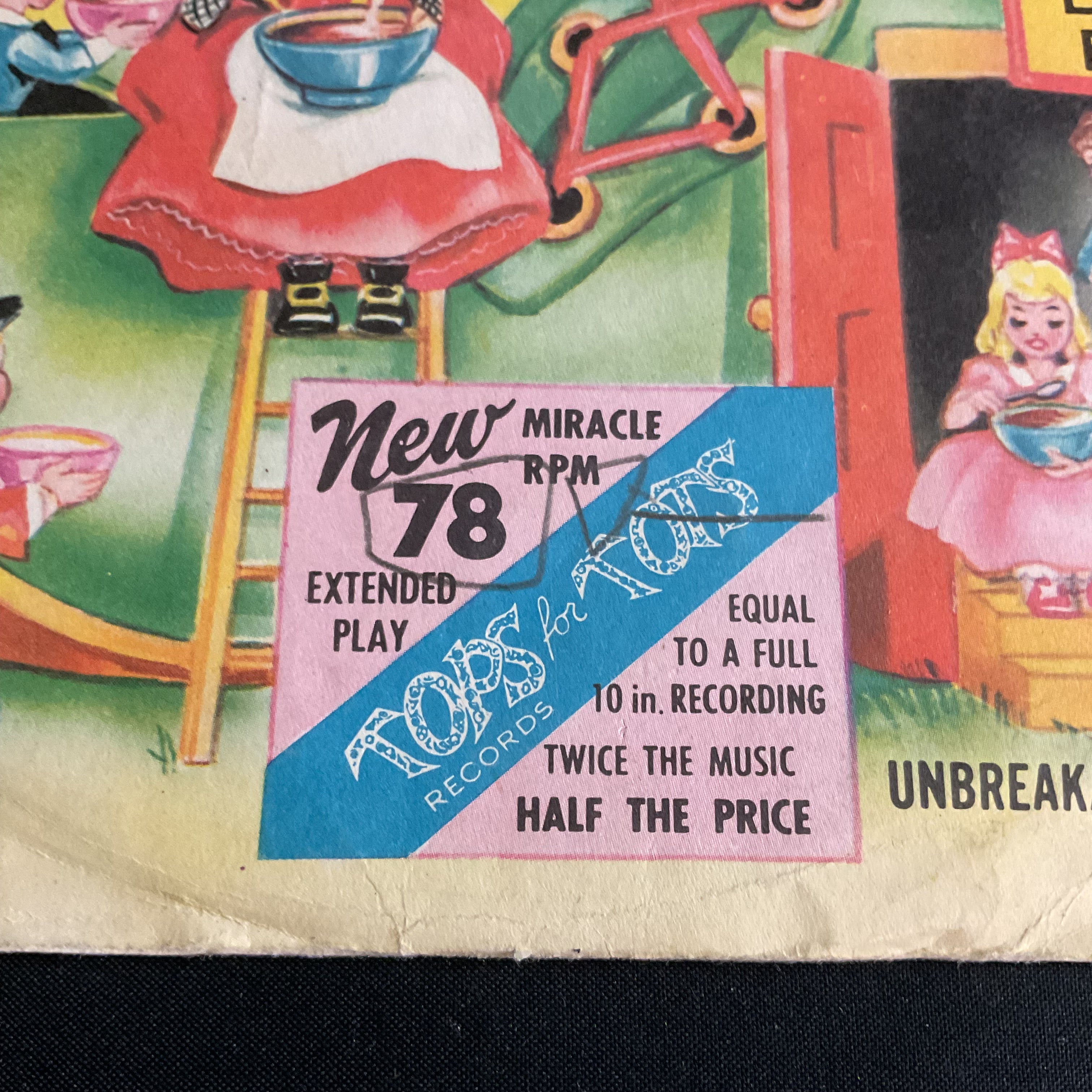Old Woman Who Lived in a Shoe Vintage 1950s Vintage Tops for Tots Childrens Record 78 RPM