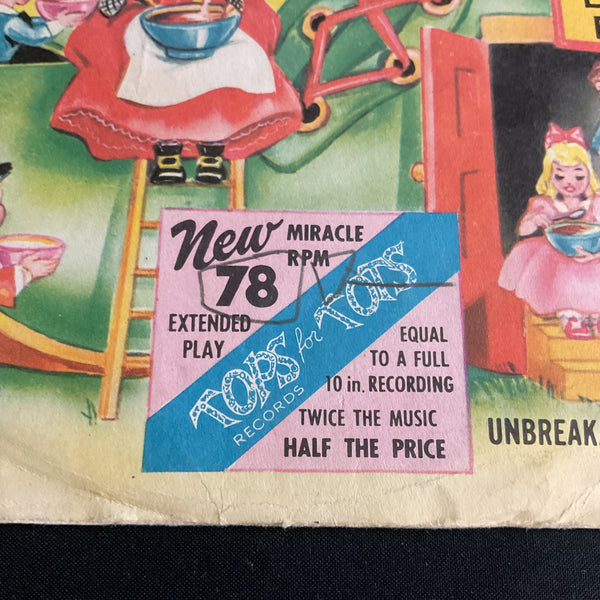 Old Woman Who Lived in a Shoe Vintage 1950s Vintage Tops for Tots Childrens Record 78 RPM