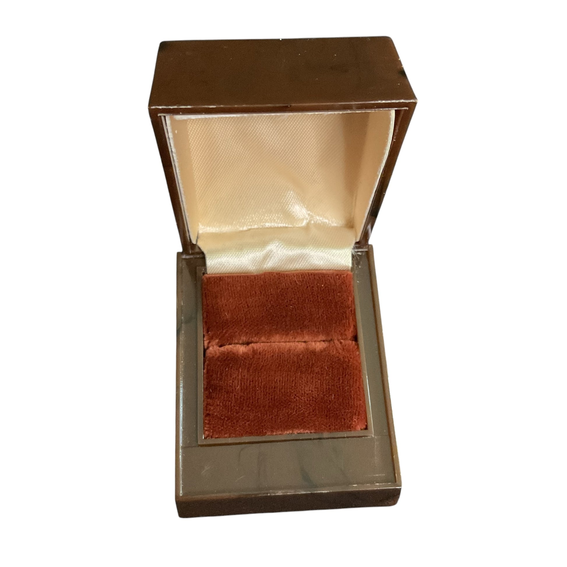 Vintage Alsten Celluloid Engagement Ring Display Box Brown - Avid Vintage