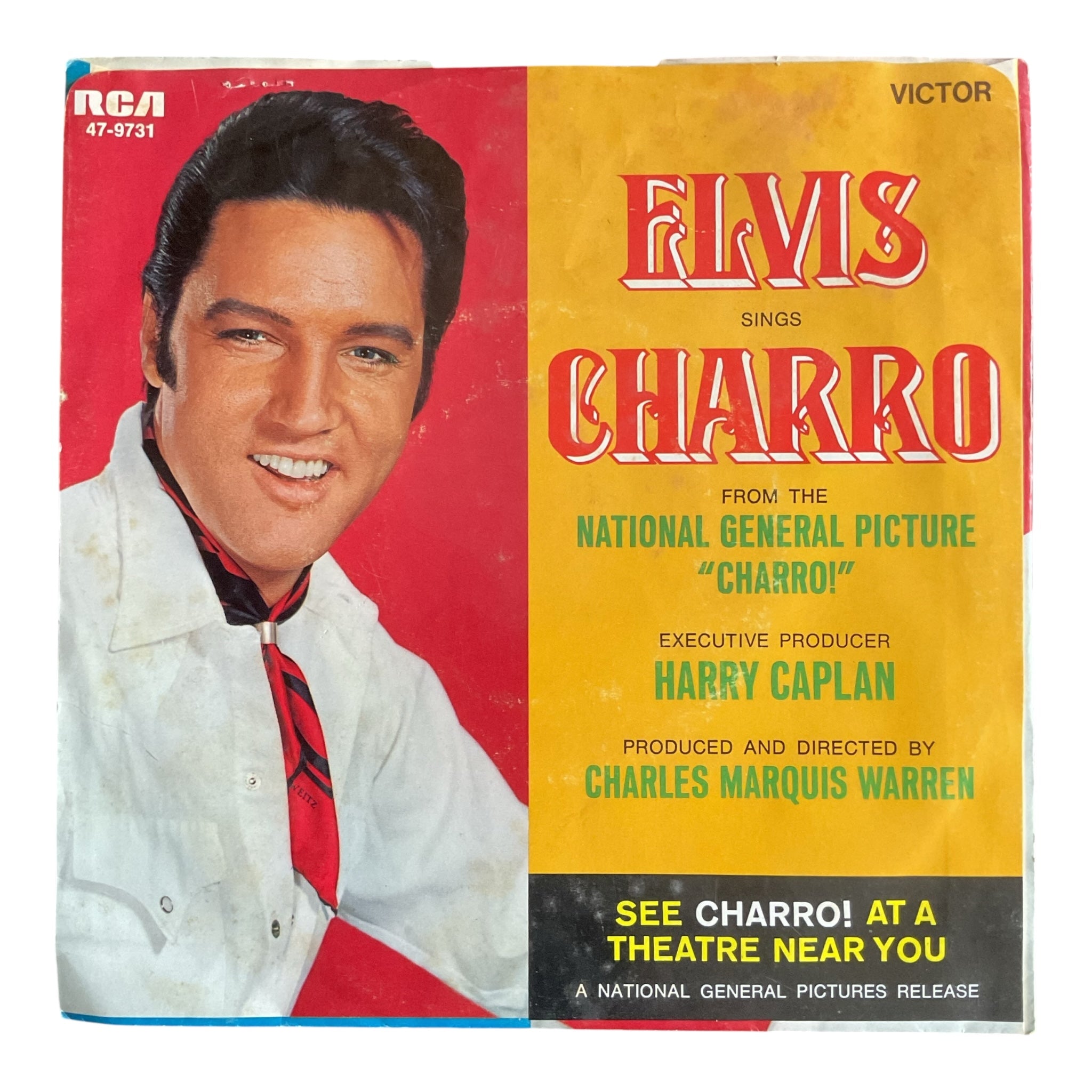 Elvis Charro Movie Vintage 1969 Vintage RCA 47-9731 Vinyl Record 45 RPM
