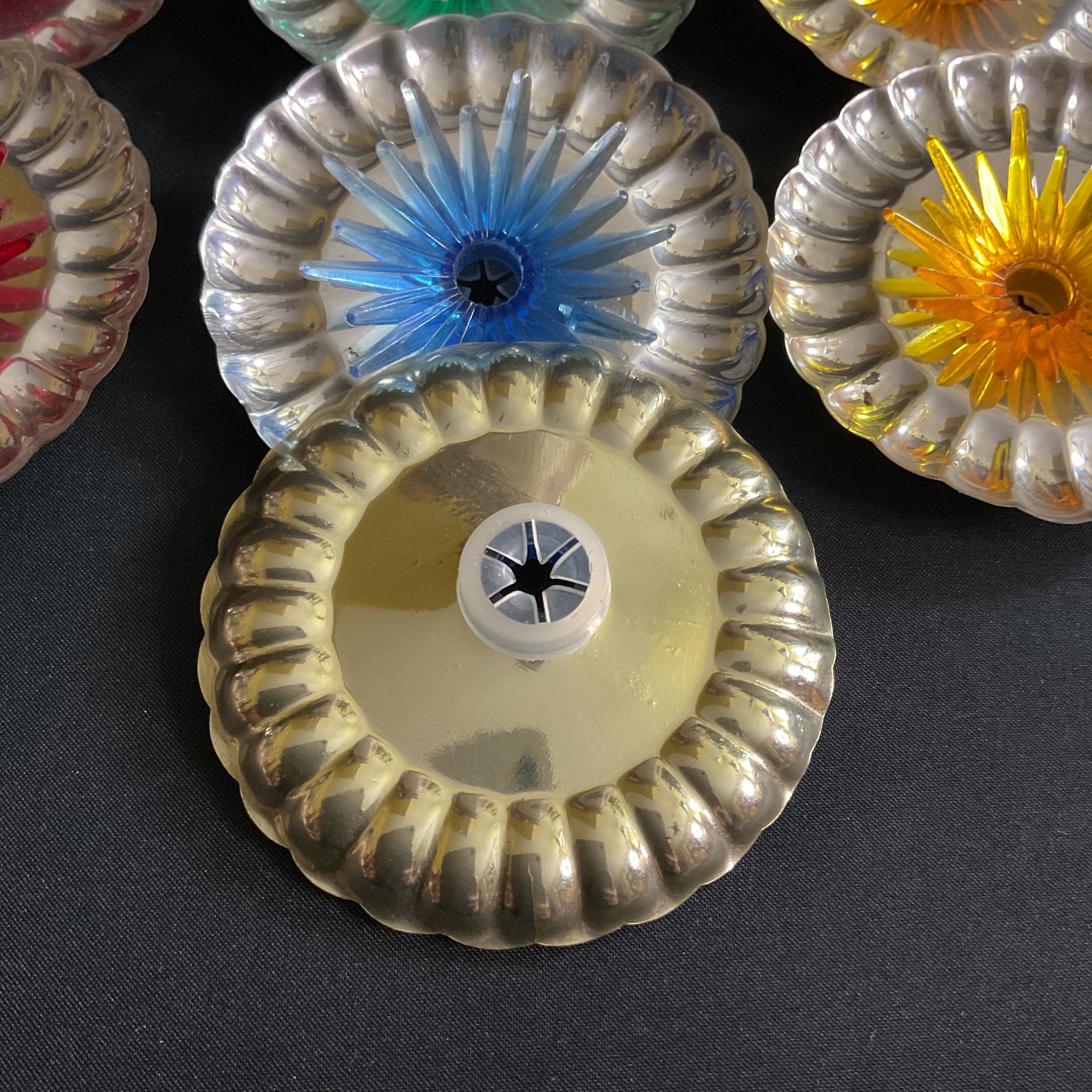 Vintage Atomic Starburst Mid Century Christmas Light Covers Set of 10
