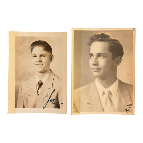 Vintage 1950s High School Senior Photographs Handsome Men Signed