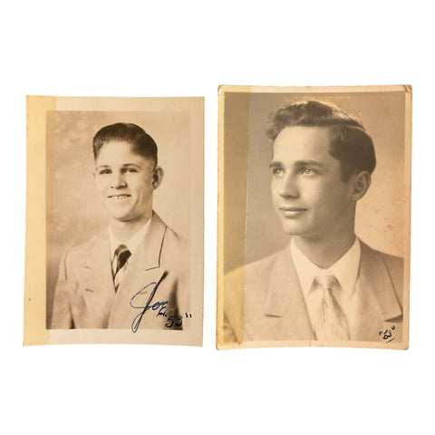 Vintage 1950s High School Senior Photographs Handsome Men Signed