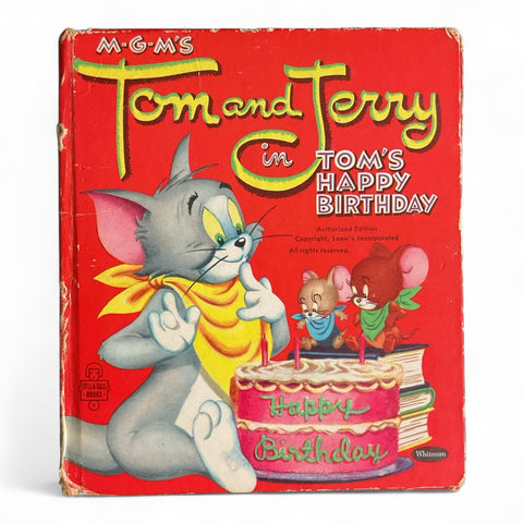 Tom and Jerry Tom’s Happy Birthday 1955 Whitman Children’s Hardcover Book