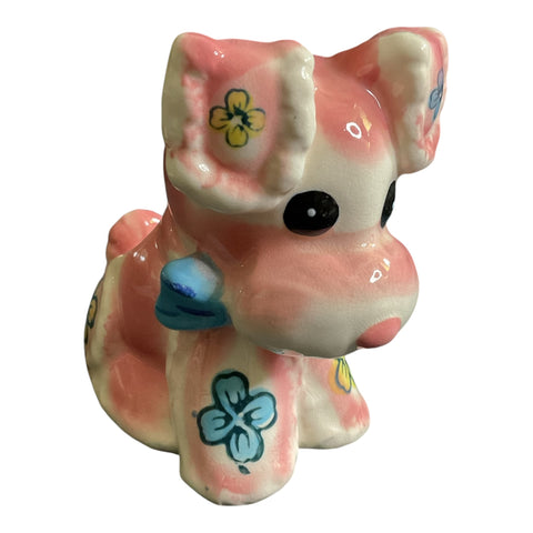 Vintage Pink Flower Puppy Dog Ceramic Planter Marilyn Exclusive