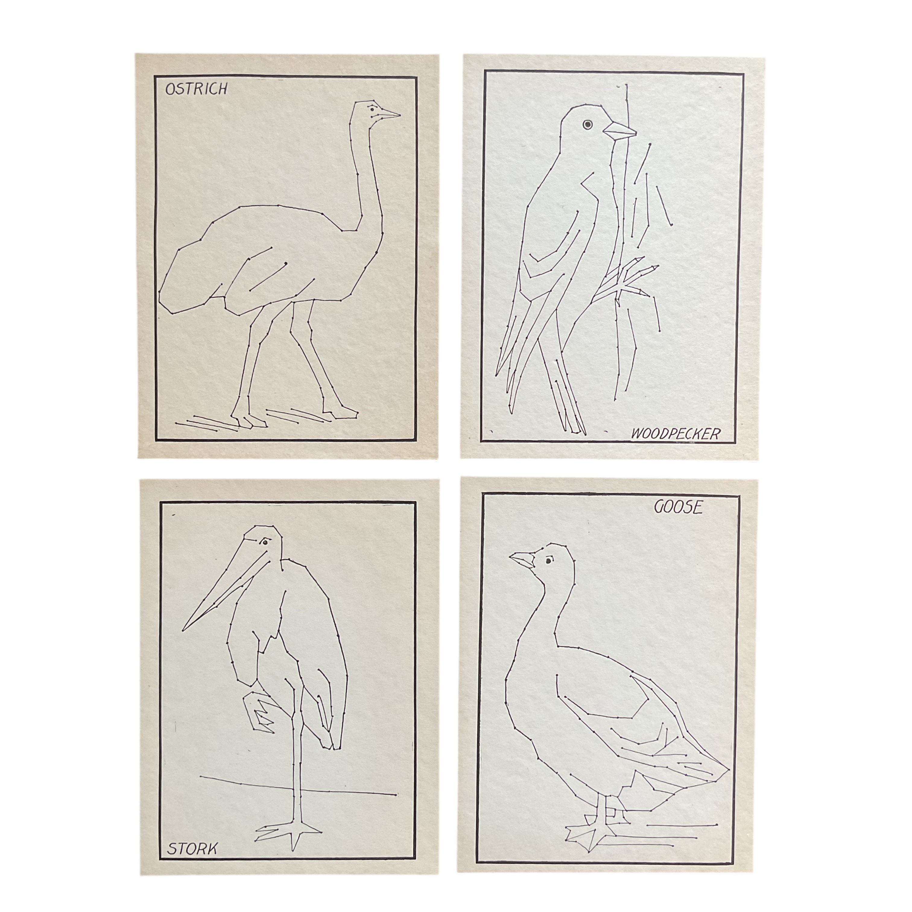 4 Vintage Children’s Sewing Cards Birds A. Flanagan Company - Avid Vintage