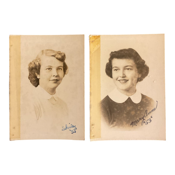 Vintage Senior Class Photos Pretty Young Women High School 1950s