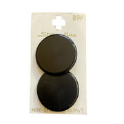 Vintage Streamline 1 3/8 Matte Black Shank Buttons 2 on Card