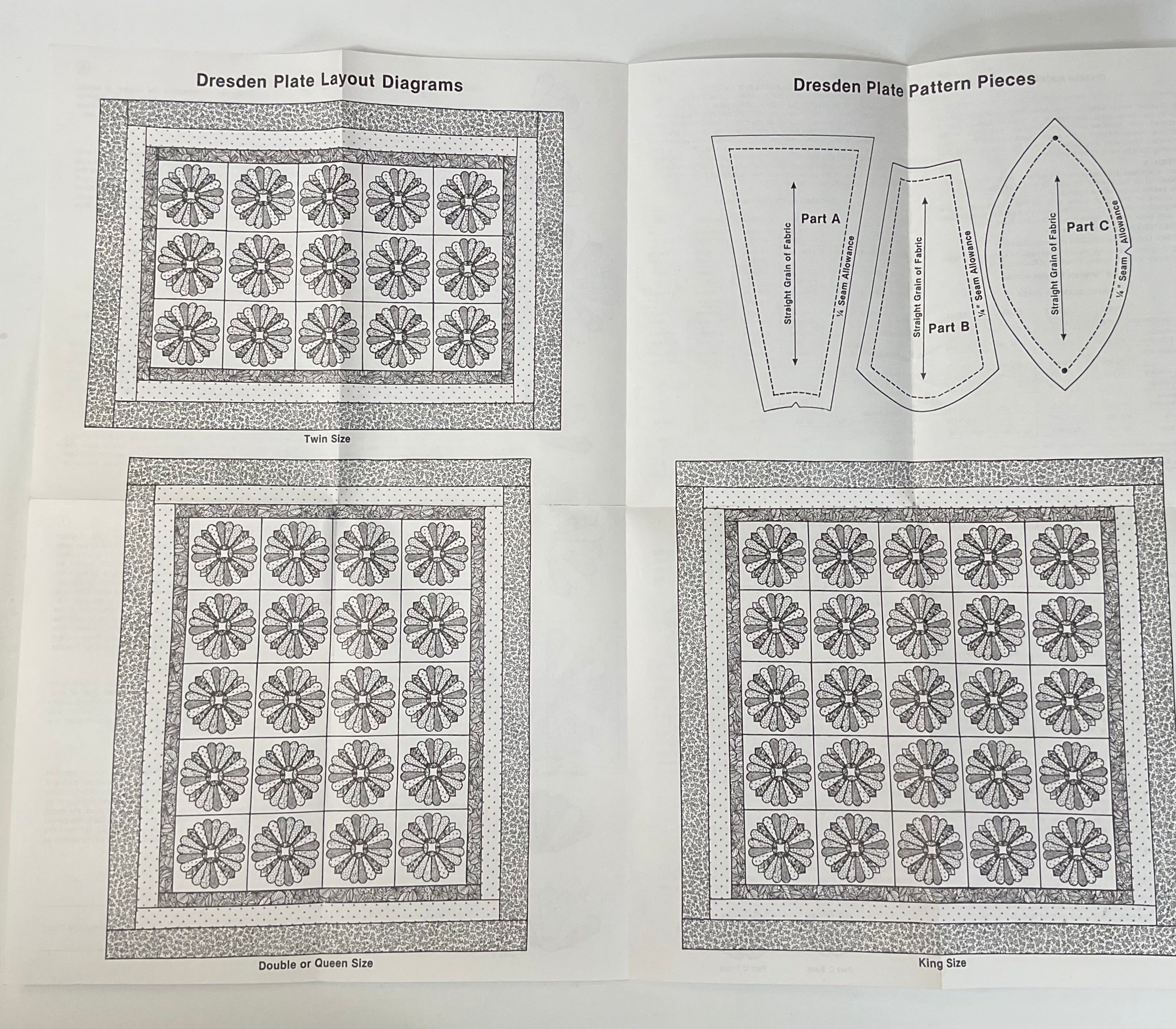Dresden Plate Quilt Pattern Vintage 1981 V.I.P. Crafts Instructions