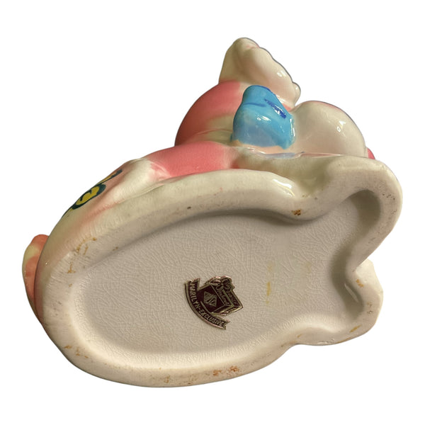 Vintage Pink Flower Puppy Dog Ceramic Planter Marilyn Exclusive