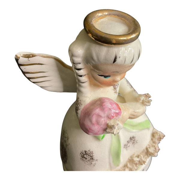 Vintage May Angel Napcoware Japan Ceramic Figurine Spaghetti Trim
