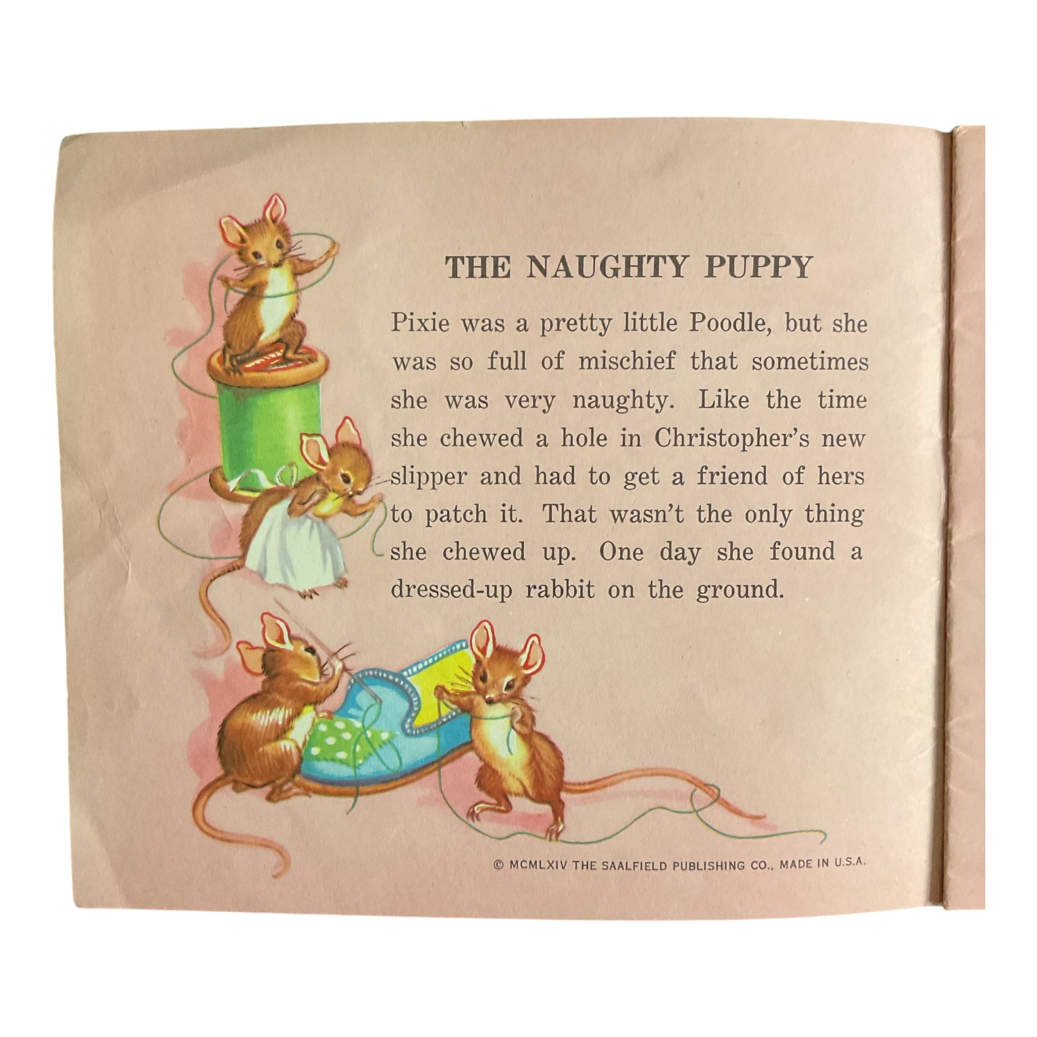 The Naughty Puppy Vintage 1964 Saalfield Softcover Children’s Book