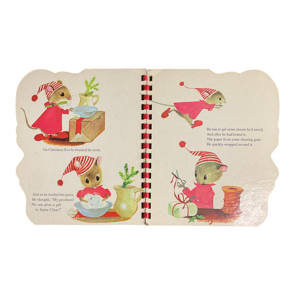 Santa Mouse Vintage Christmas 1966 Wonder Childrens Book