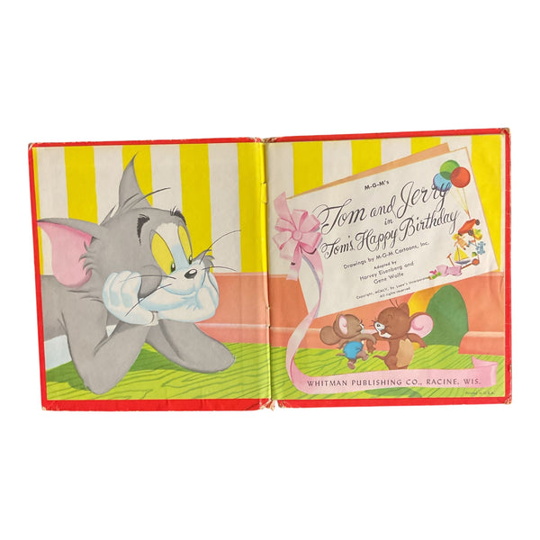 Tom and Jerry Tom’s Happy Birthday 1955 Whitman Children’s Hardcover Book