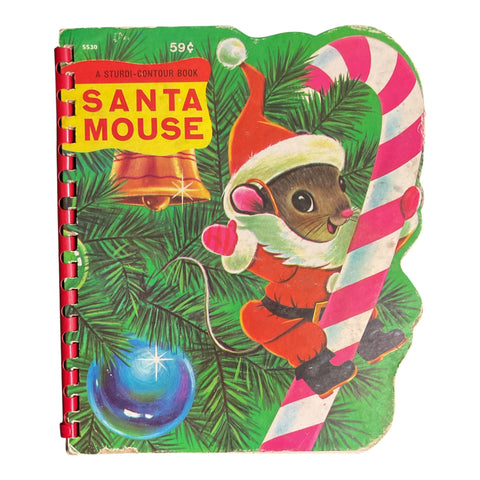Santa Mouse Vintage Christmas 1966 Wonder Childrens Book