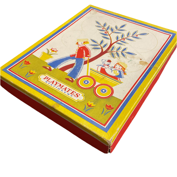 Vintage 1940s Boxed Set Playmates Stationery for Children
