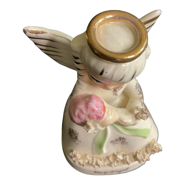 Vintage May Angel Napcoware Japan Ceramic Figurine Spaghetti Trim