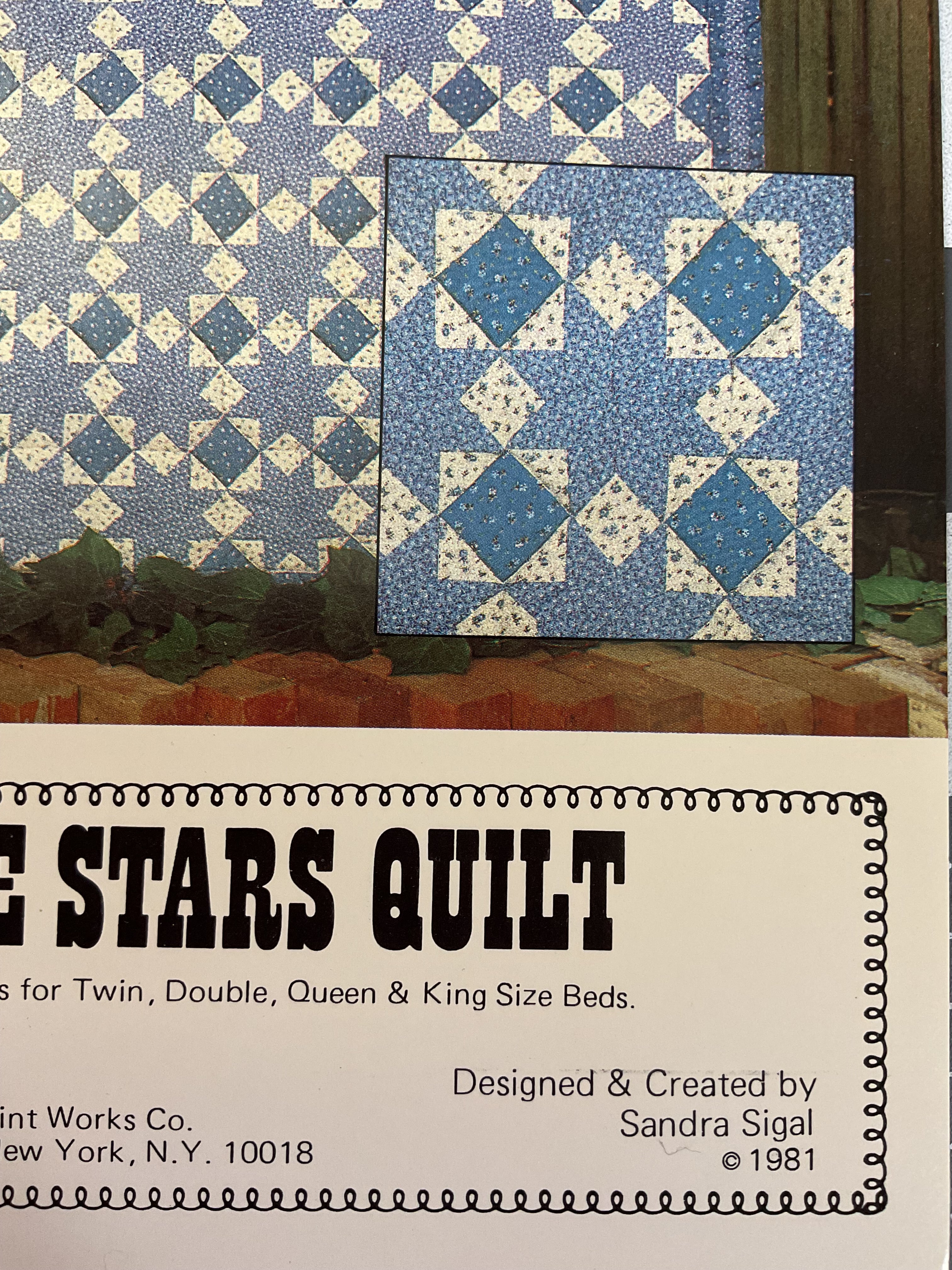 Village Stars Quilt Pattern Vintage 1981 V.I.P. Crafts