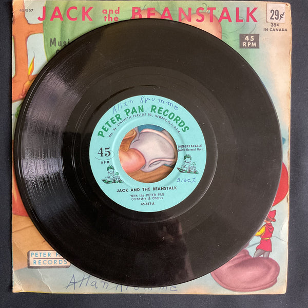 Vintage 1960 Jack and the Beanstalk Peter Pan Record 45 RPM