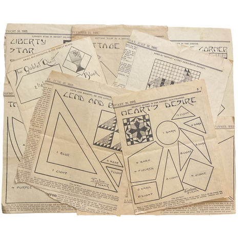 Vintage Kansas City Star Quilt Patterns 10 Original 1930s Newspaper Clippings