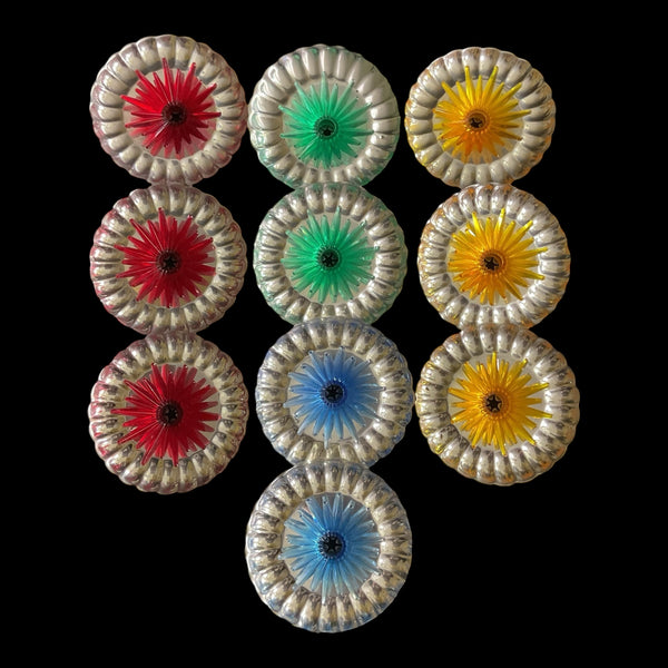 Vintage Atomic Starburst Mid Century Christmas Light Covers Set of 10