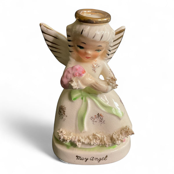 Vintage May Angel Napcoware Japan Ceramic Figurine Spaghetti Trim