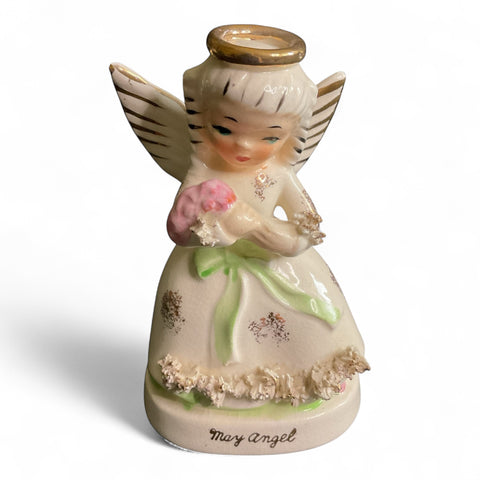 Vintage May Angel Napcoware Japan Ceramic Figurine Spaghetti Trim